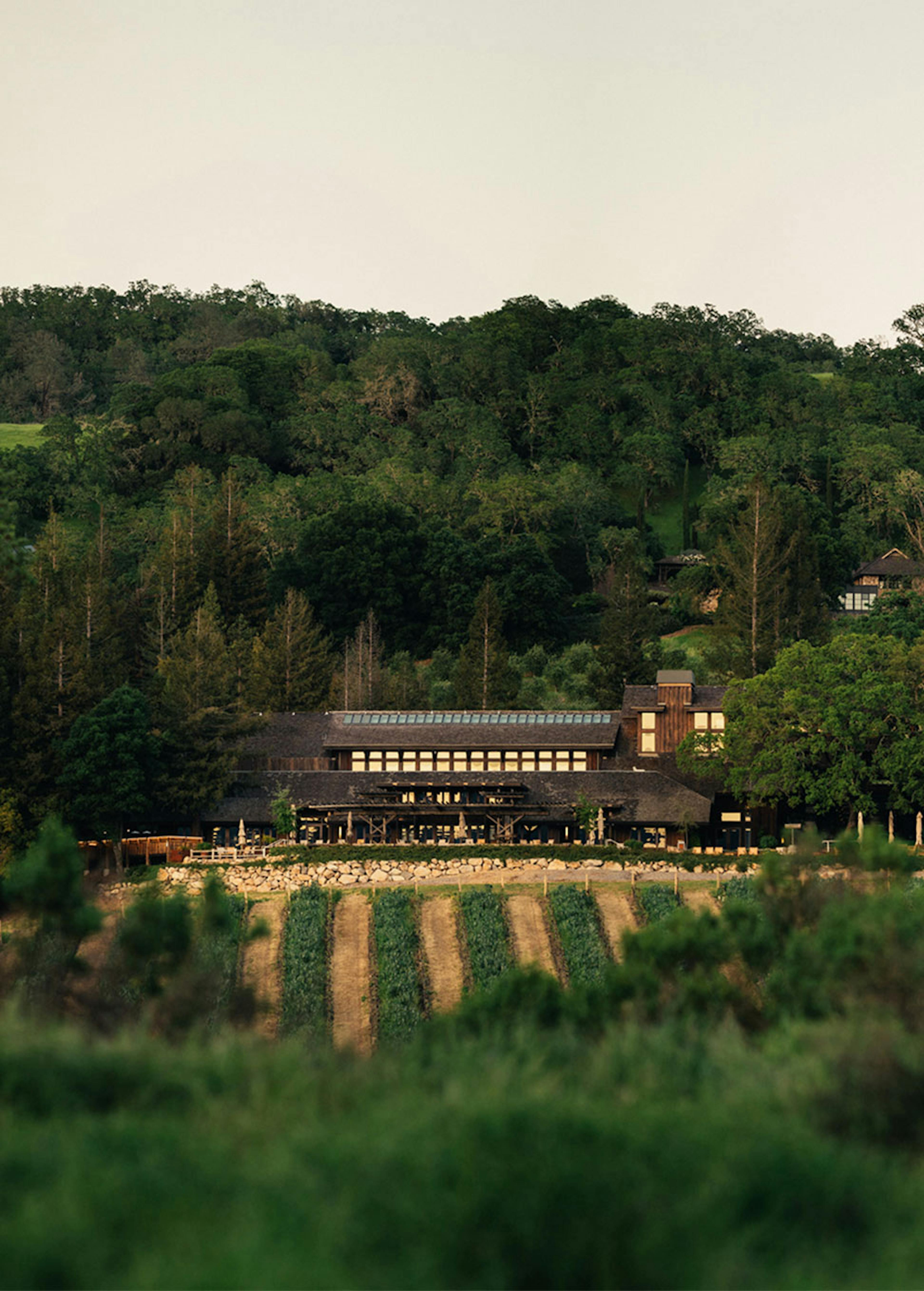 The Joseph Phelps winery in Napa Valley designed by architect John Marsh Davis