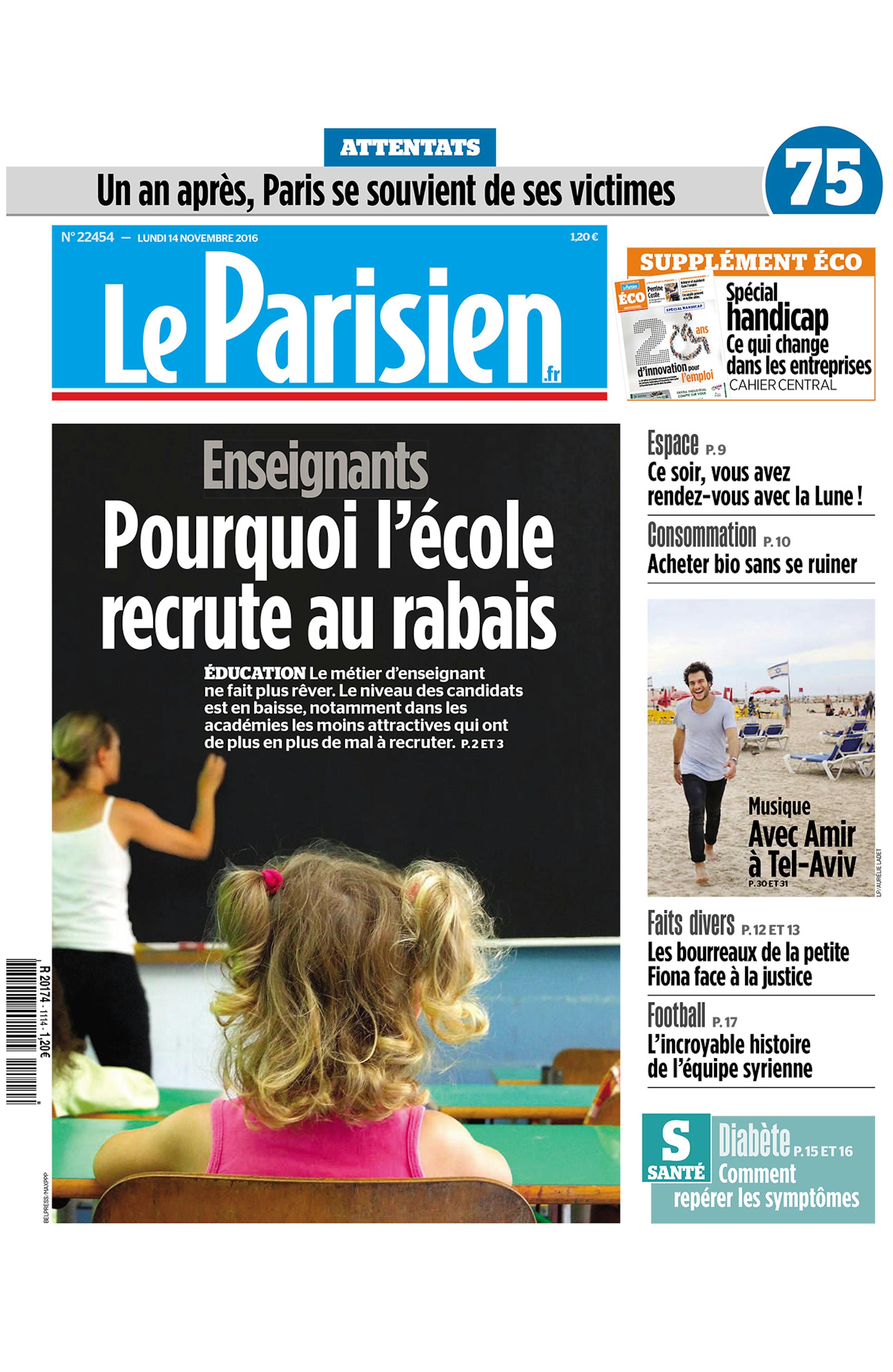Front page of Le Parisien © Le Parisien