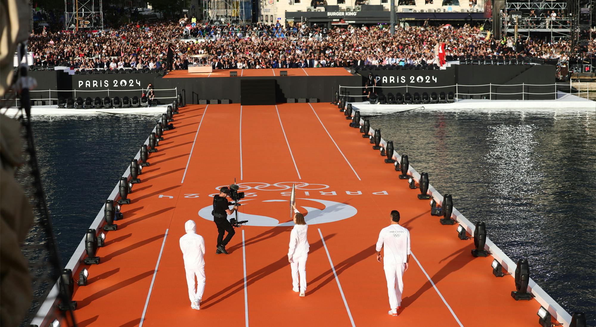 The Olympic Flame arriving in Marseille