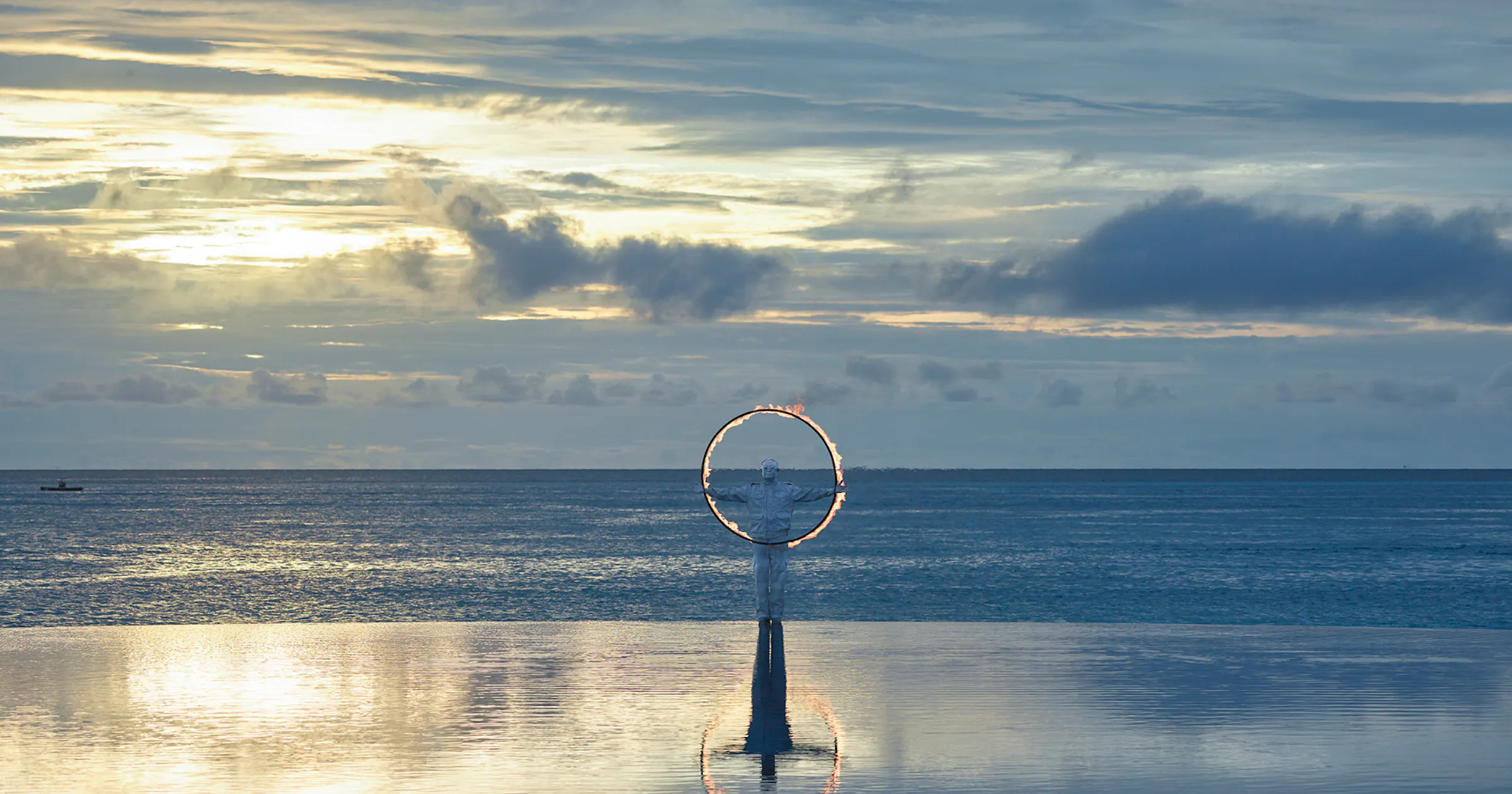 Official image for Ruinart and Liu Bolin artistic residency at The Ritz-Carlton Maldives