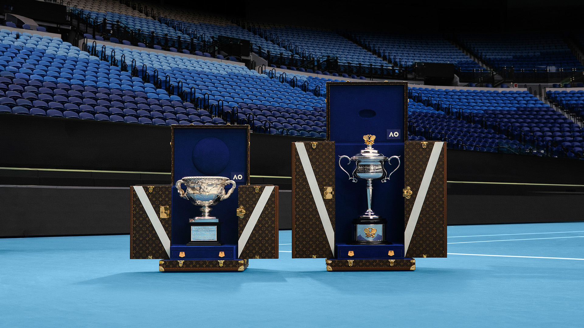 Louis Vuitton Presents 2026 Australian Open Trophies In The Maison’s Iconic Trunks