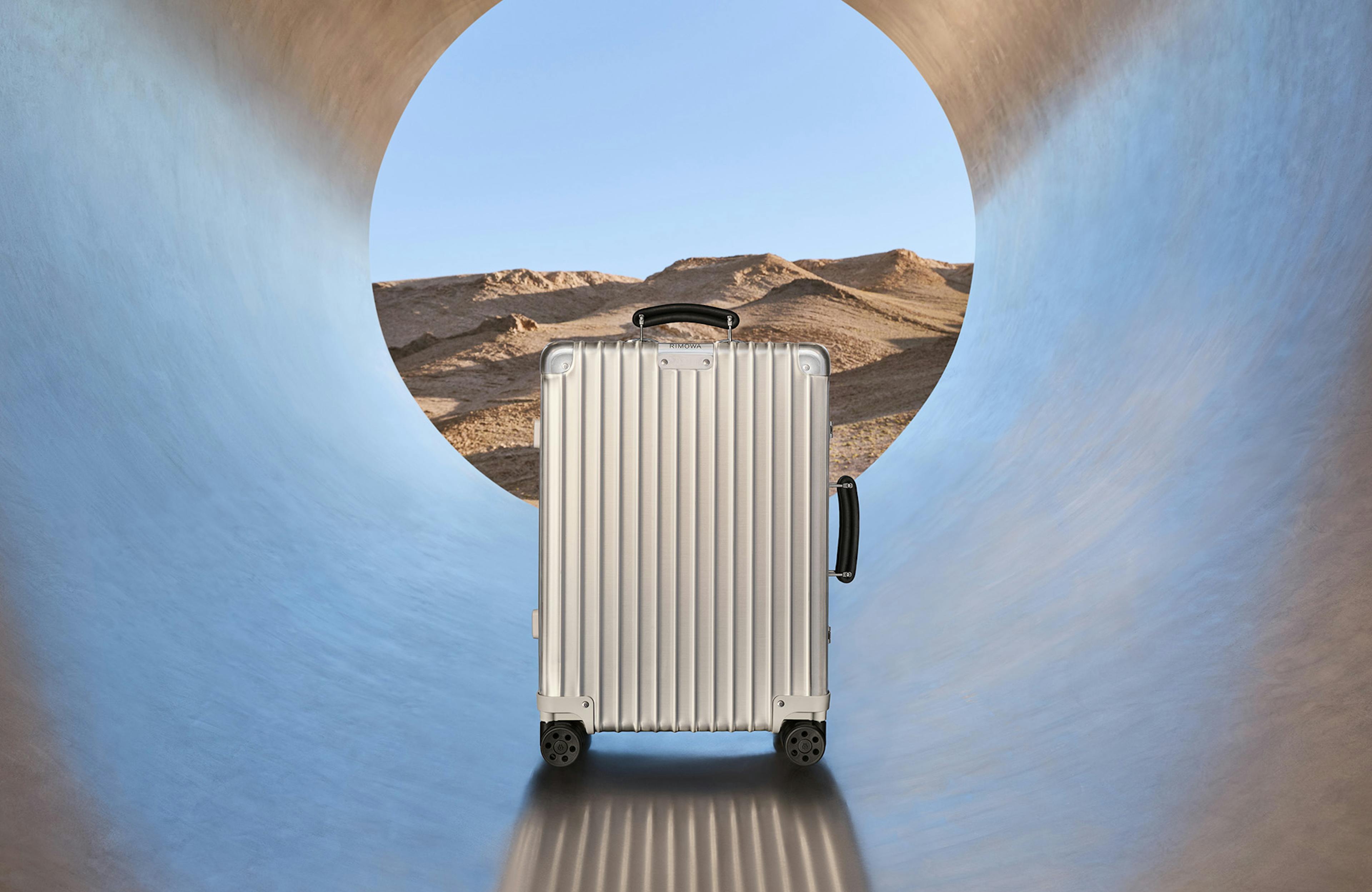 The RIMOWA Classic Cabin suitcase, an icon of modern travel.