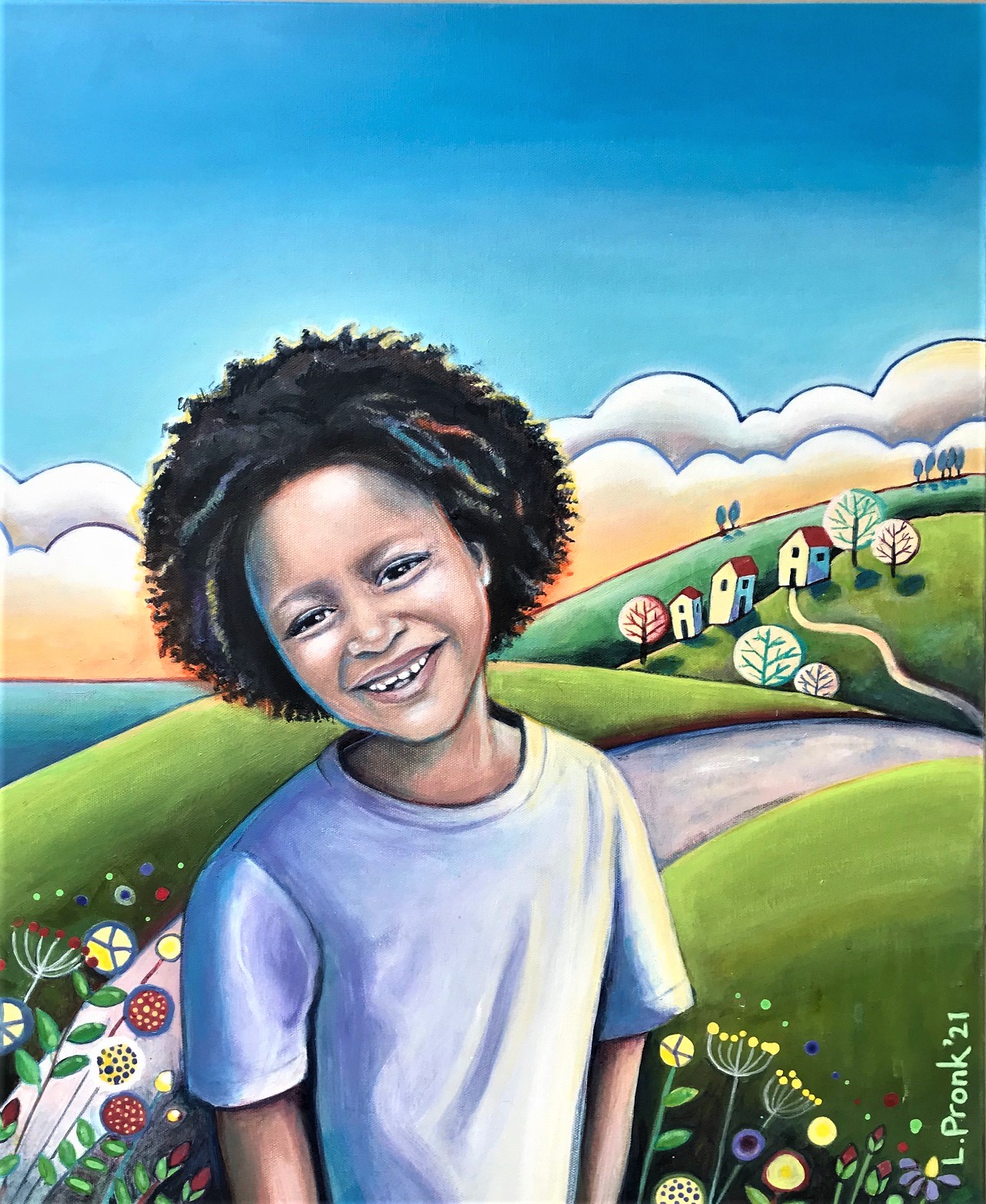 Painting of Ruby - Portrait - Acrylic on canvas