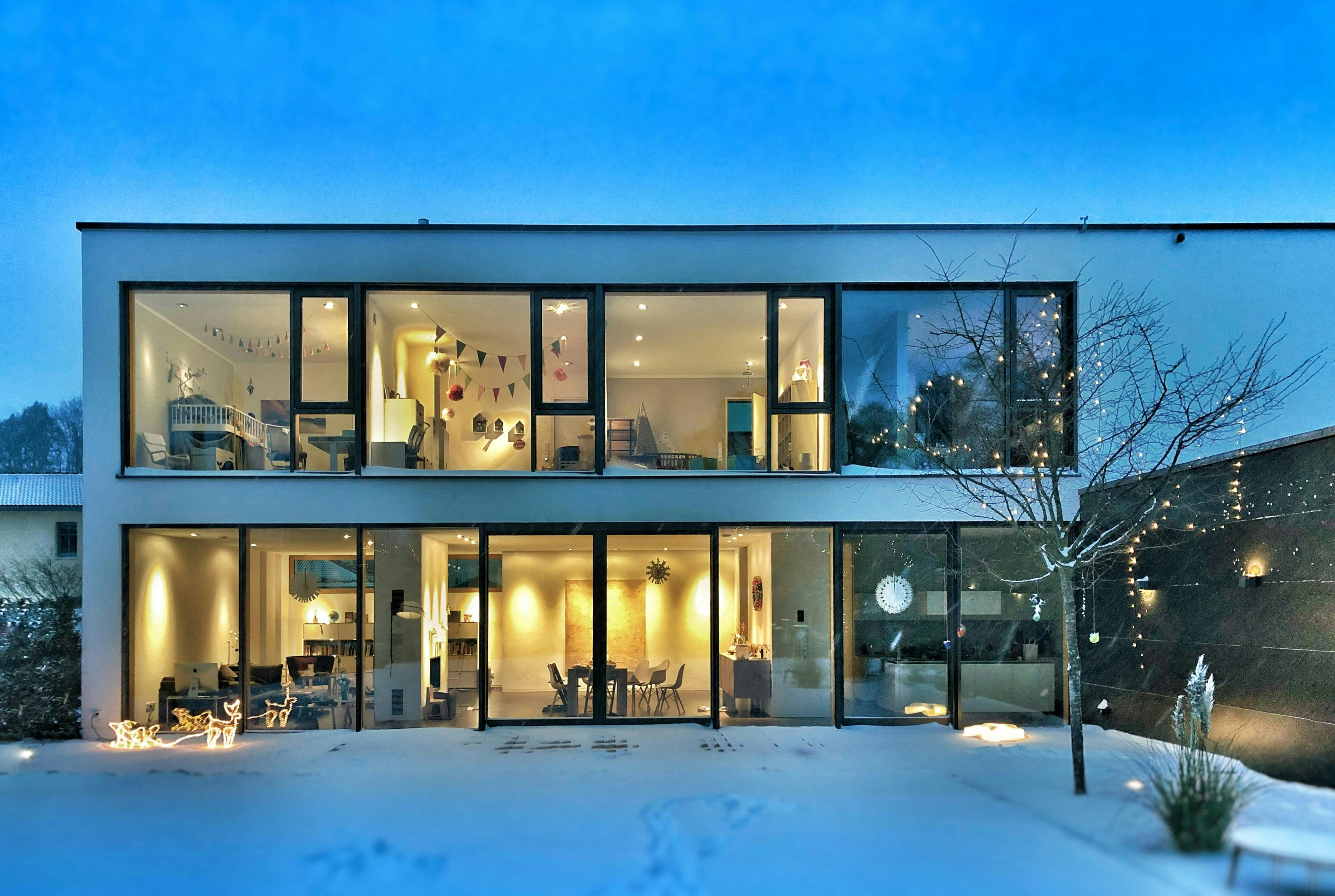 a house in the winter