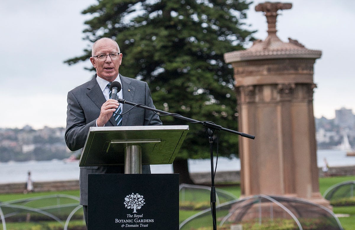 Lysicrates Prize 2016 Governor of NSW David Hurley addressing Lysicrates Prize 2016