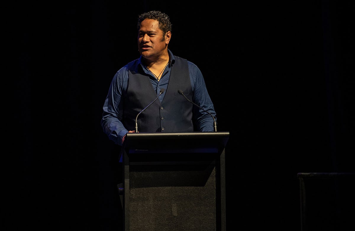 Martin Lysicrates  Playwright Prize 2019 Master of Ceremonies Jay Laga'aia