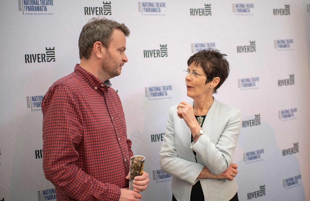 Martin Lysicrates Playwright Prize 2019 Brendan Hogan with Governor General David Hurley's wife Linda Hurley