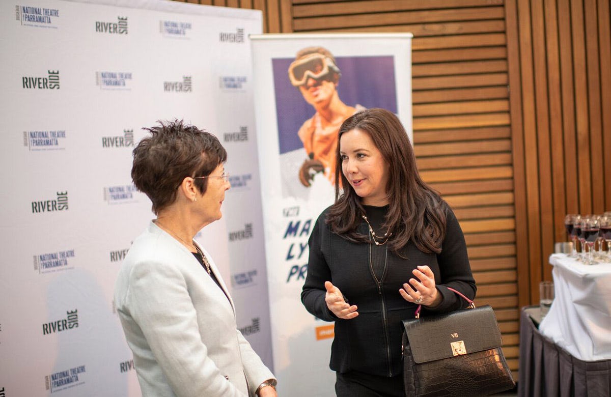 Martin Lysicrates Playwright Prize 2019 Her Excellency Linda Hurley, St George Foundation's Vanessa Barry