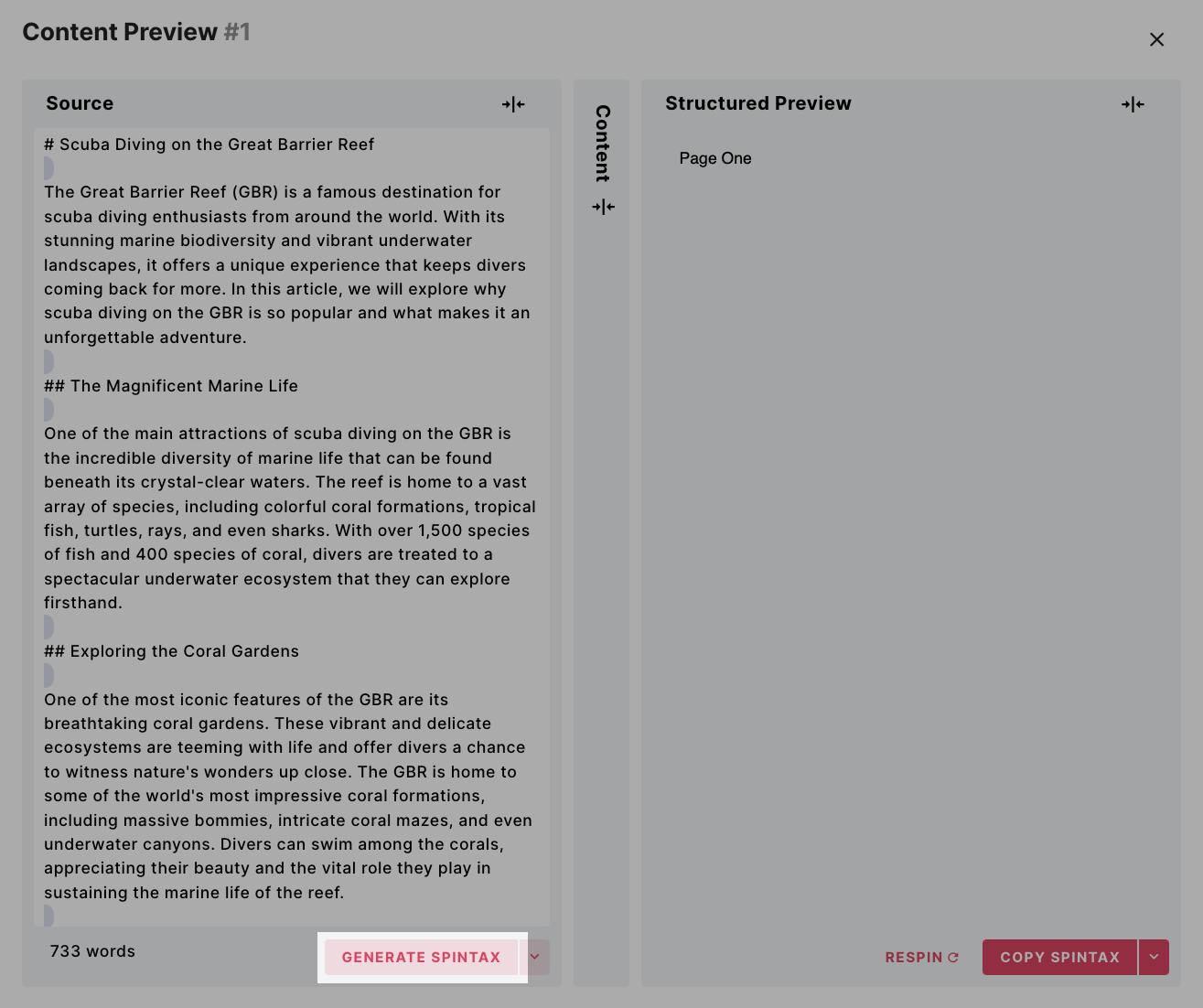 Preview window