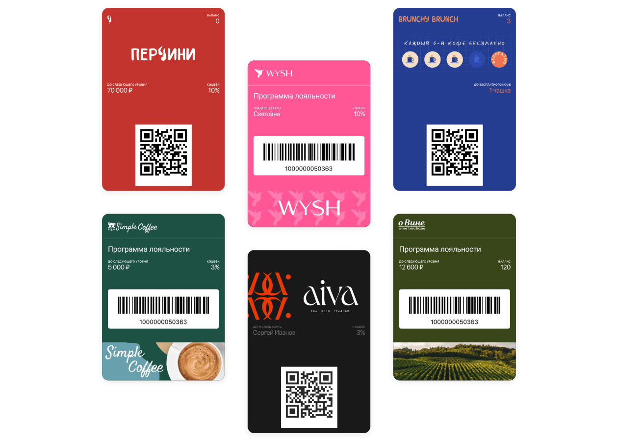 Примеры карт Apple и Google Wallet