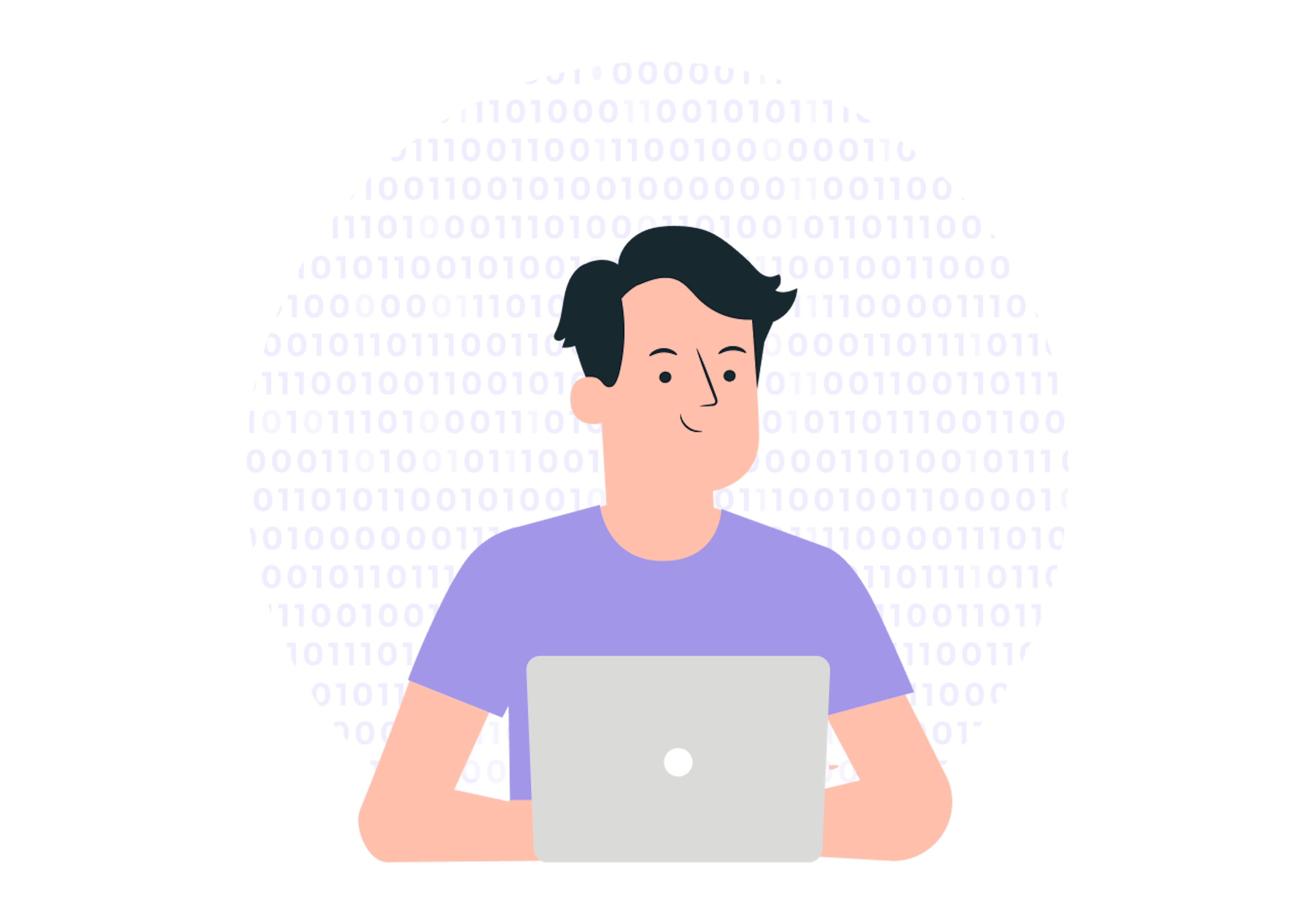 Разработчик за работой на ноутбуке