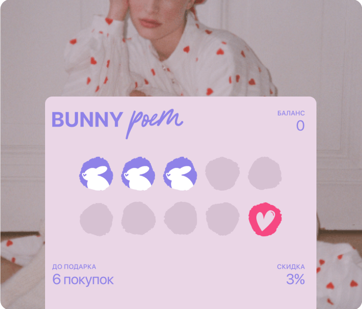 Система накопления посещений со штампами для магазина одежды