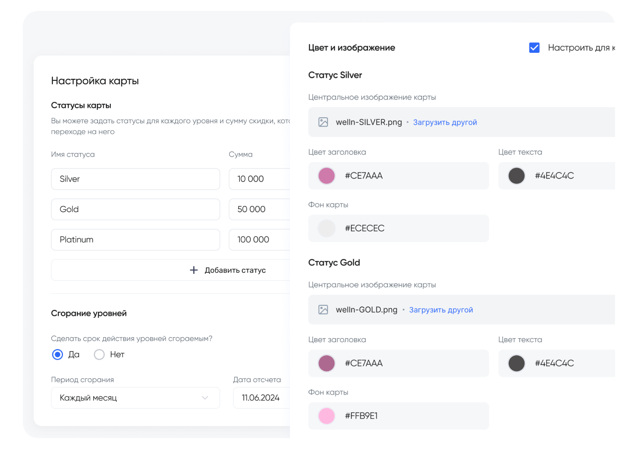 Настройка уровней системы лояльности для фитнес центра в личном кабинете Mace Loyalty