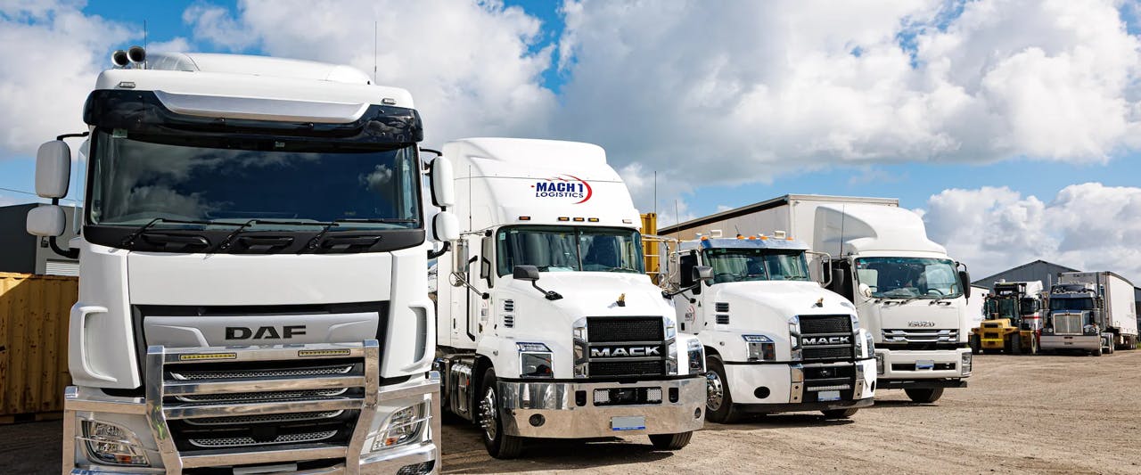 MACH 1 Trucks Lined Up