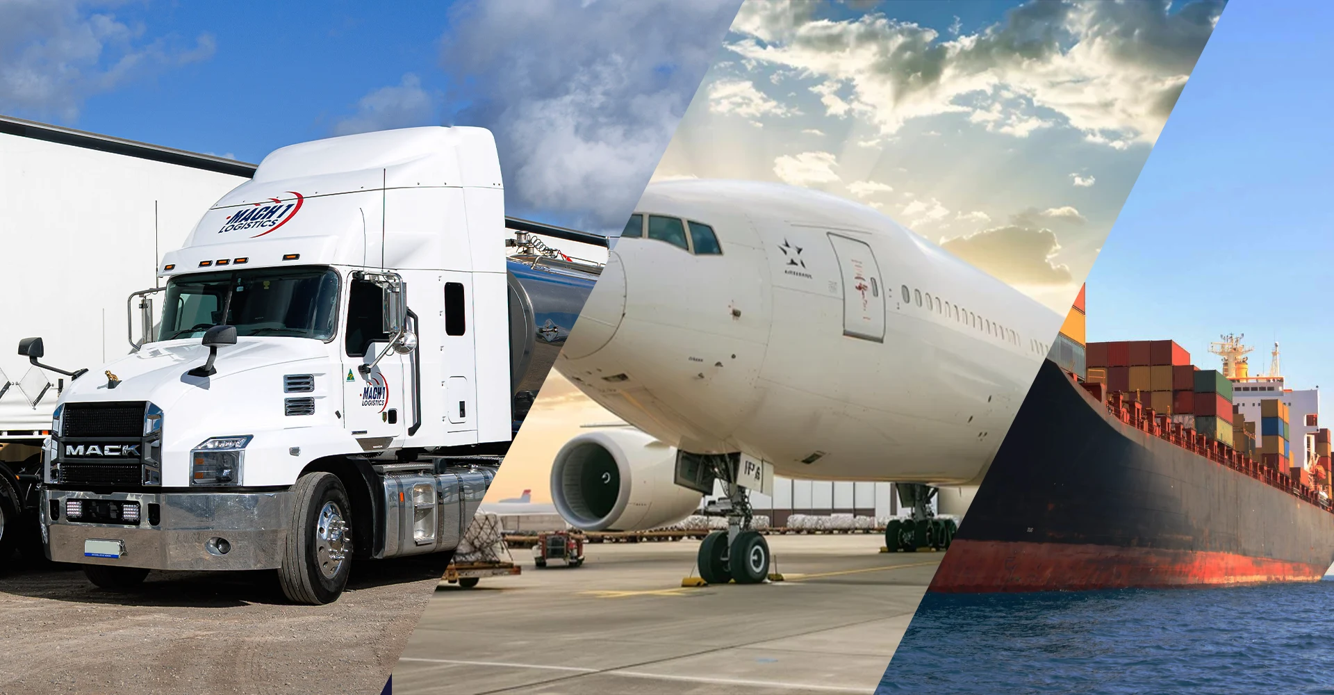 Truck plane and ship