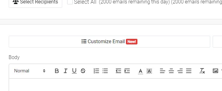 Customize email button