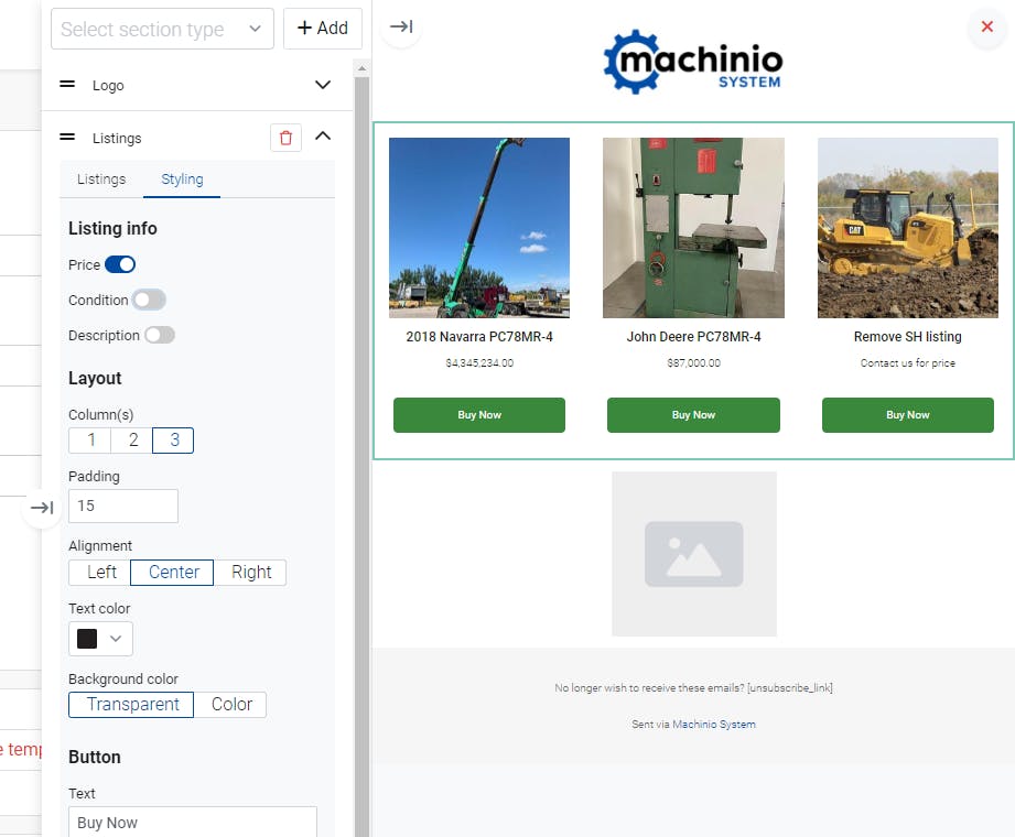 Listing style customization