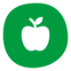 green circle with white apple