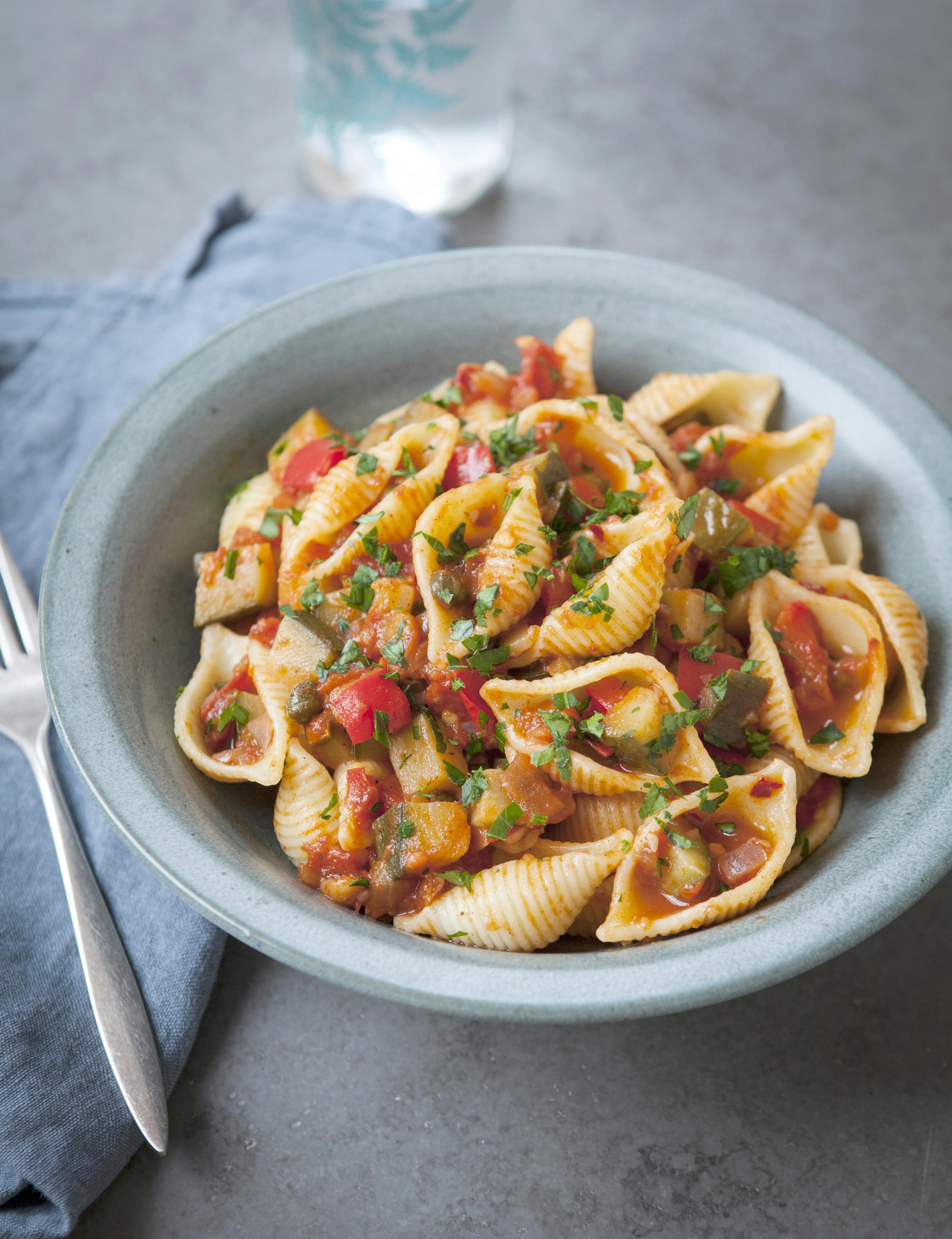 courgette caponata in a bowl