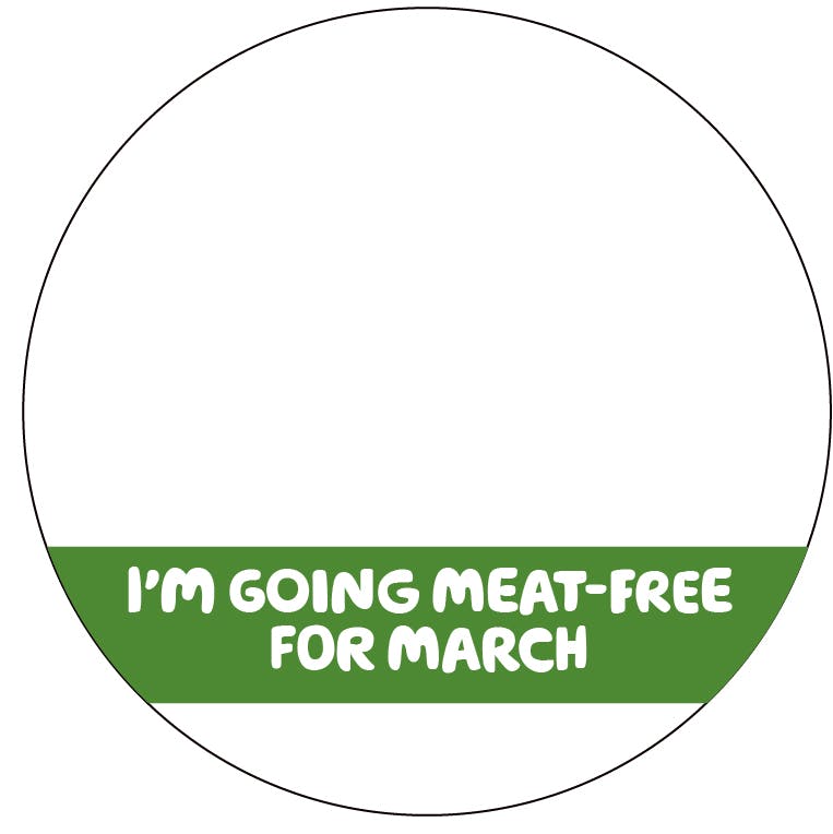 Facebook frame I'm going Meat-Free for March 