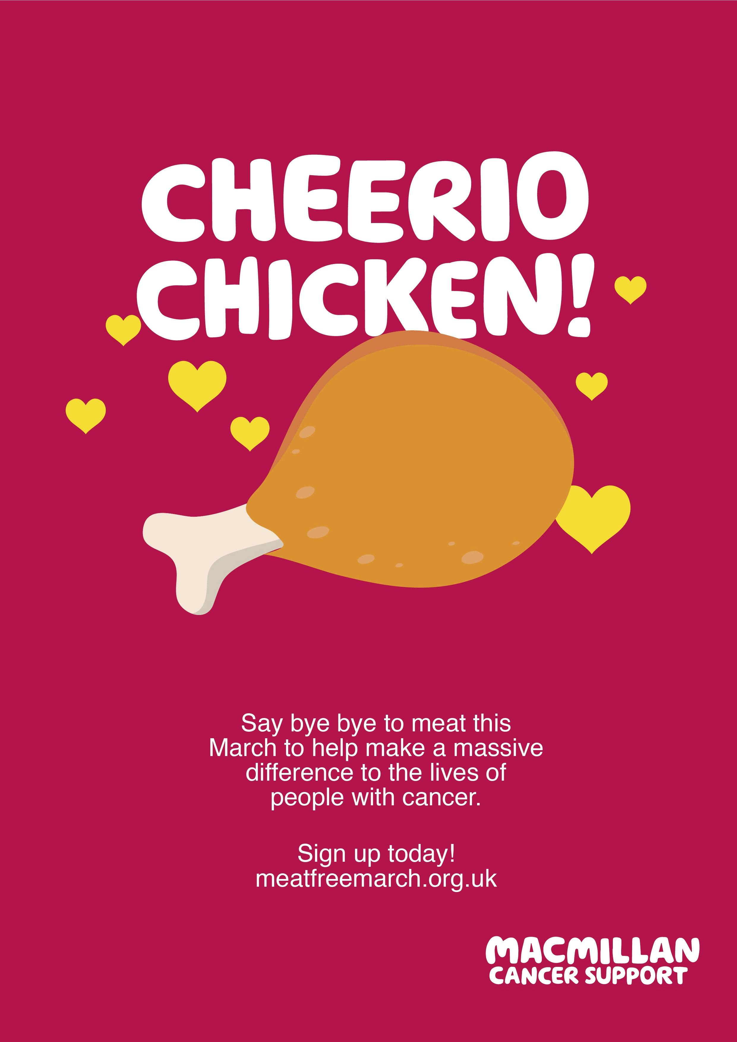 Pink background - cheerio chicken