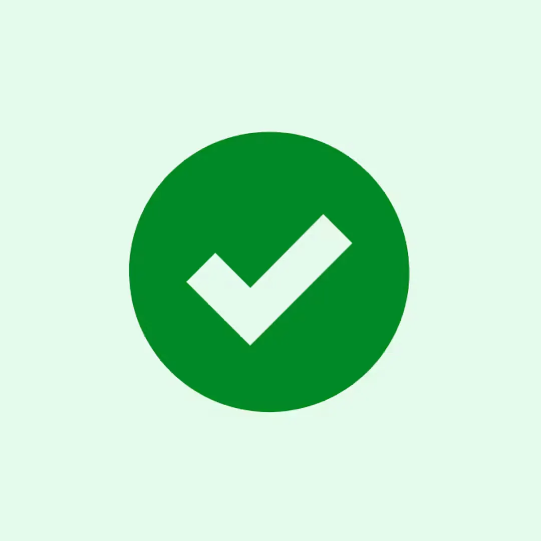 Checkmark icon.