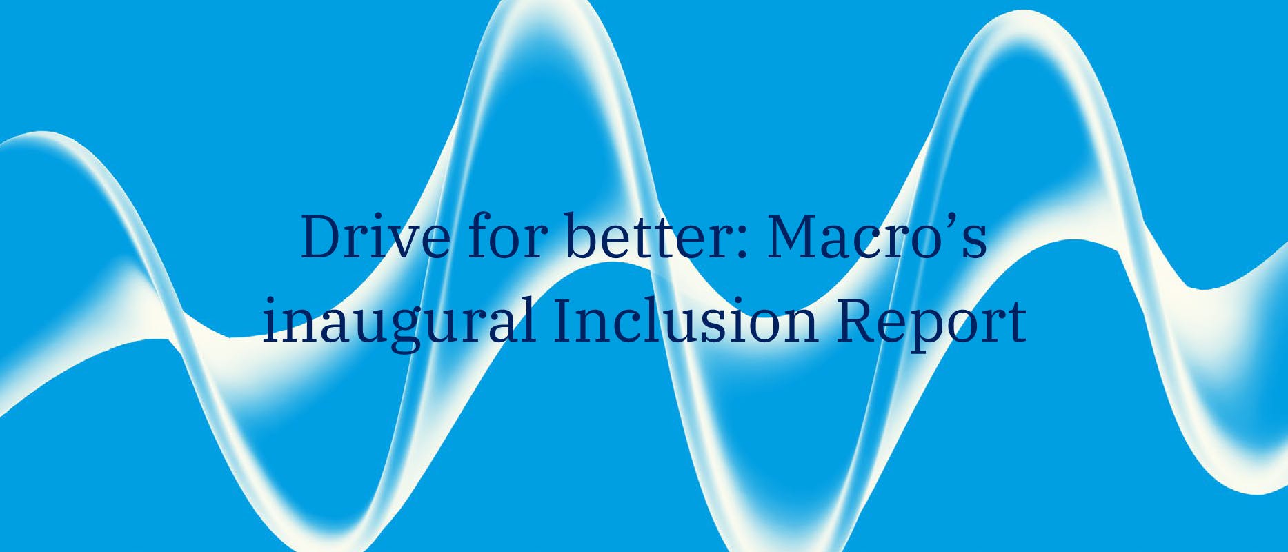 blue banner with white wave and blue text