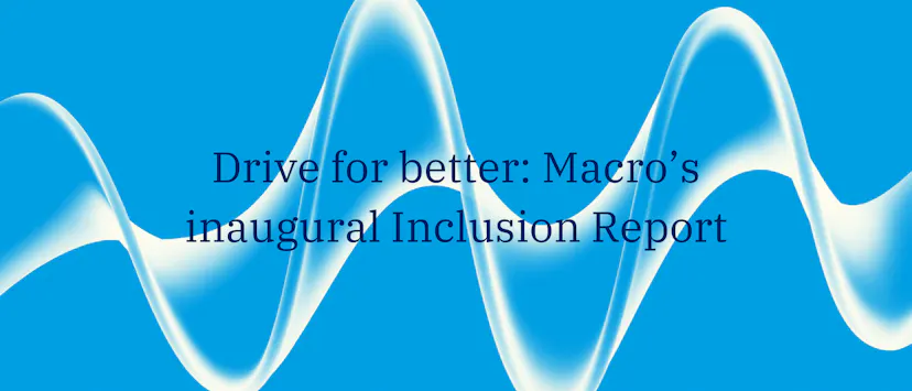 blue banner with white wave and blue text