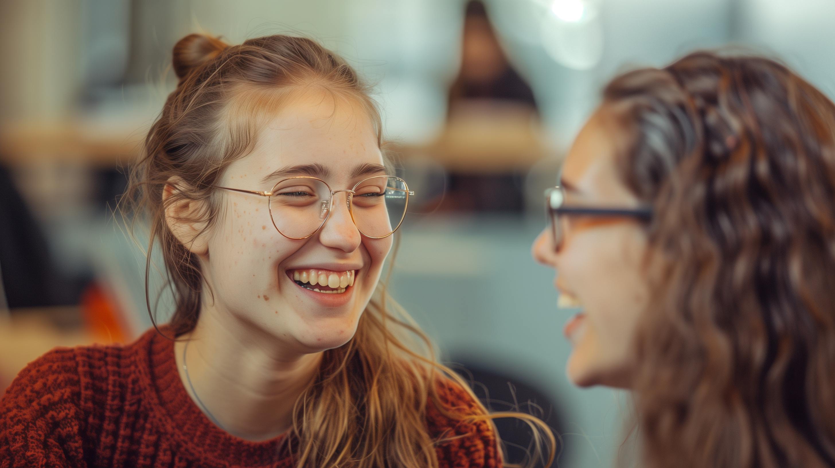 A graduate young woman smiling in an office