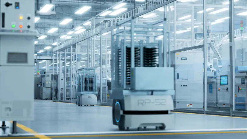 Futuristic Maintenance Robots in a facility