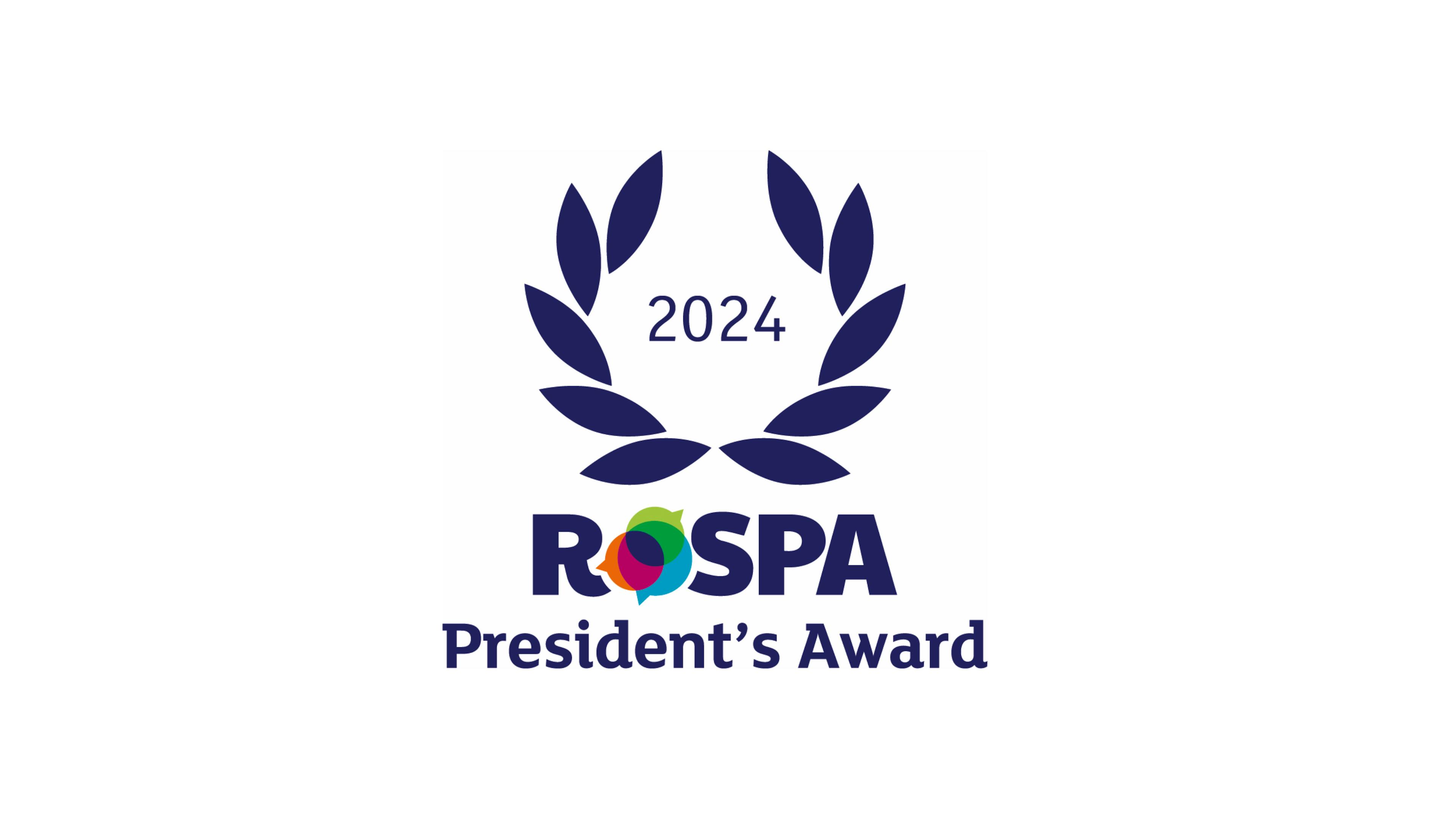 RoSPA 2024 President's Award logo