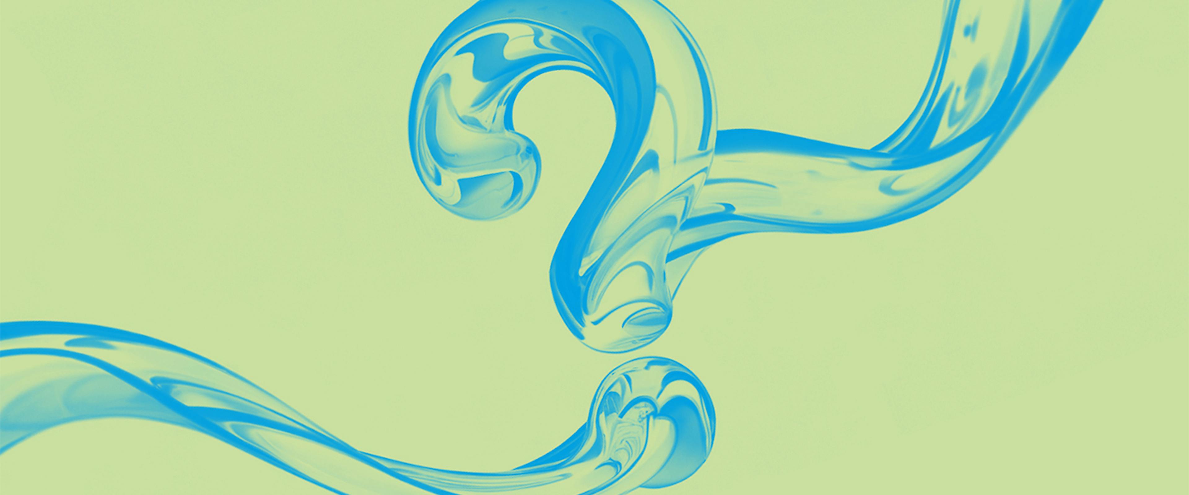 image of green banner with blue question mark