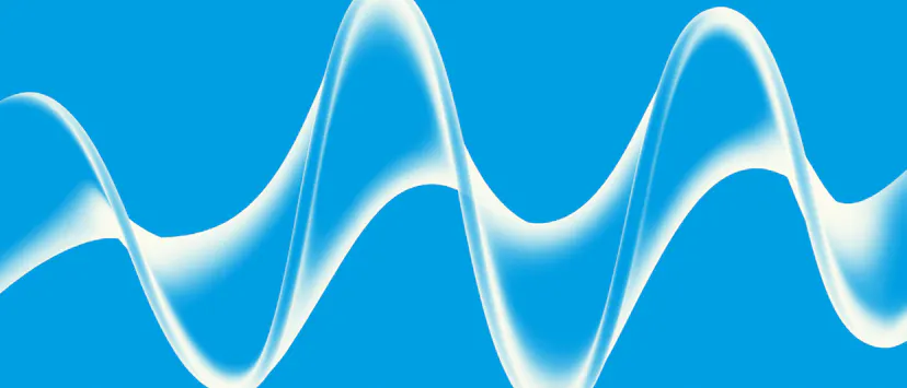 blue banner with white swirl