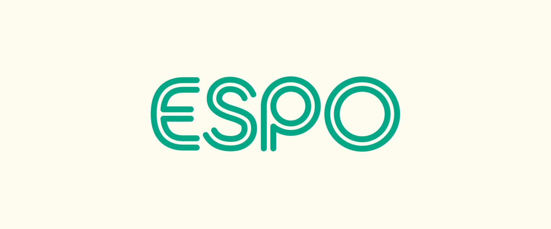 cream background with green letters