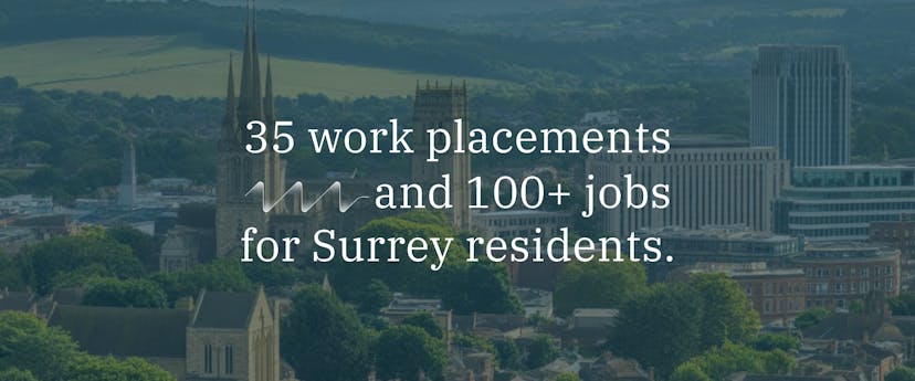 line image of surrey with text overlay