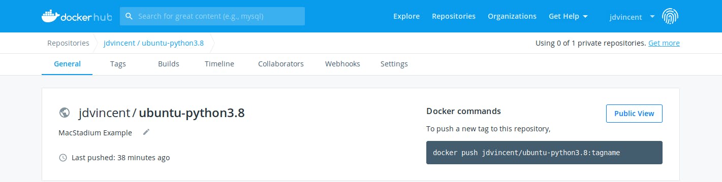 Docker Hub UI