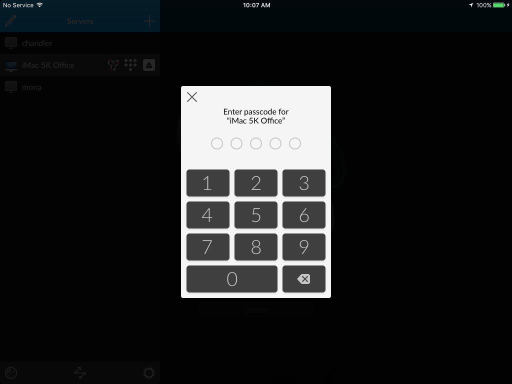 iStat for iPad passcode screen