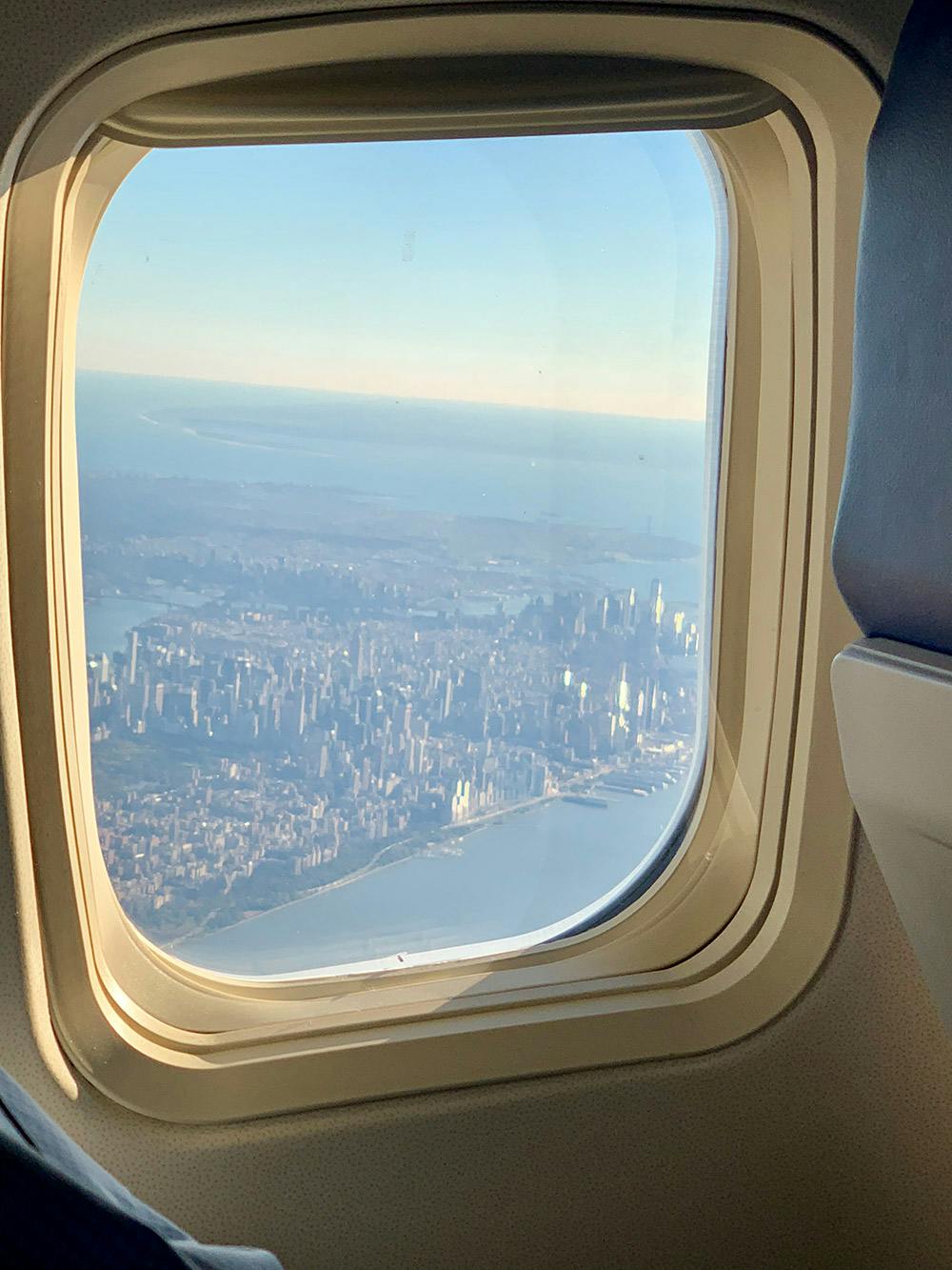 Image showing the view of New York City by plane.