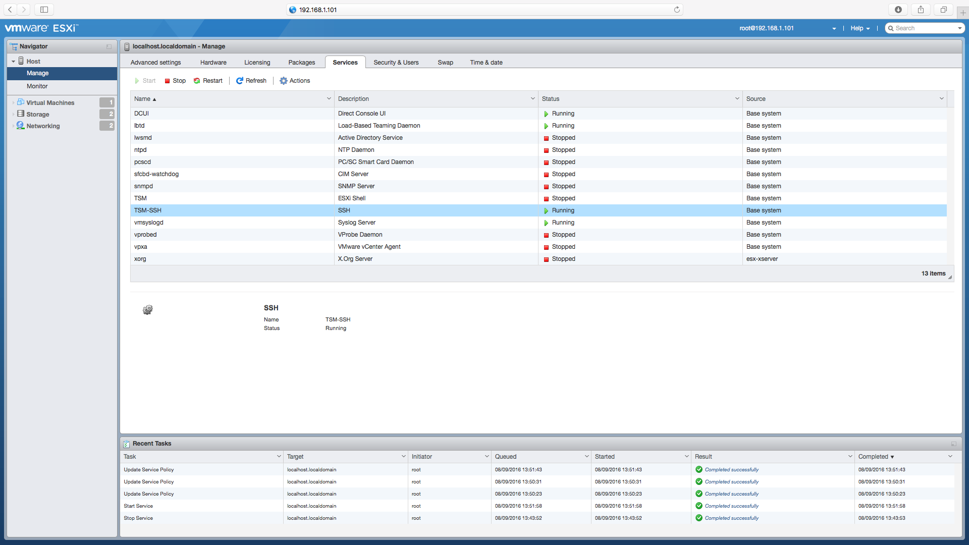 how to ssh from mac into vsphere