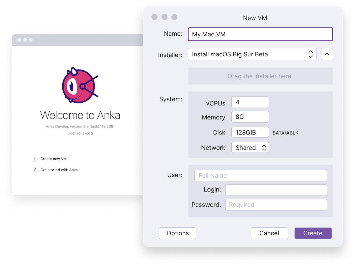 Anka New VM screen