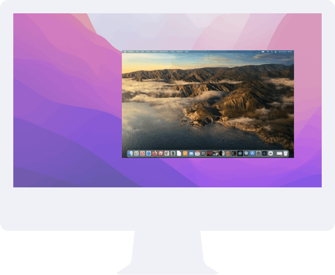 iMac with Monterey illustration