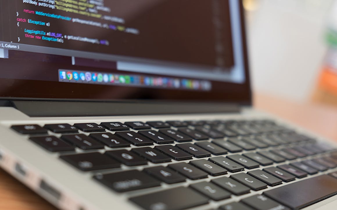 Code on laptop