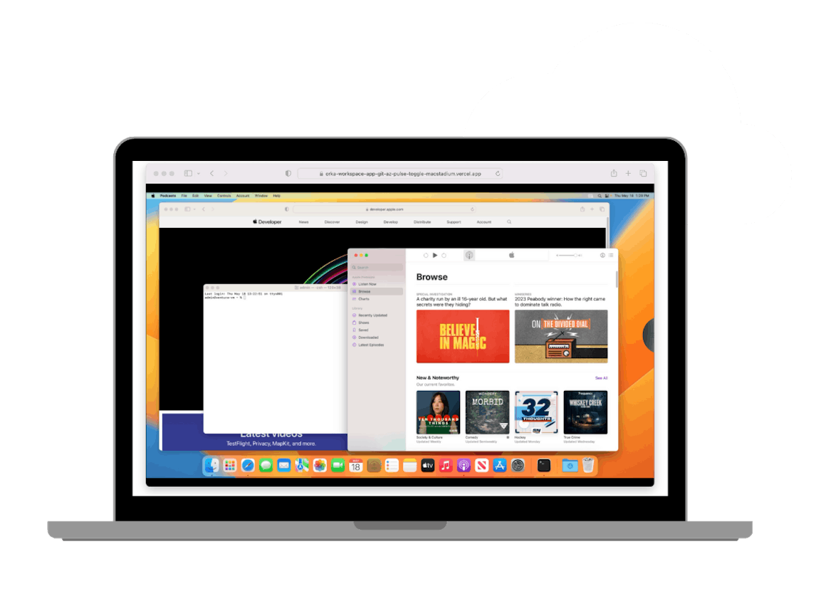 MacBook with Cloud