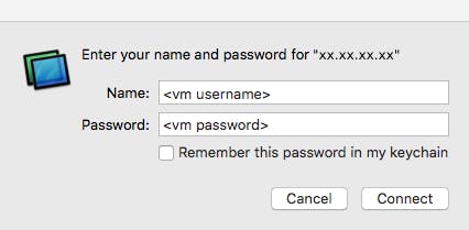 macOS server authentication screen