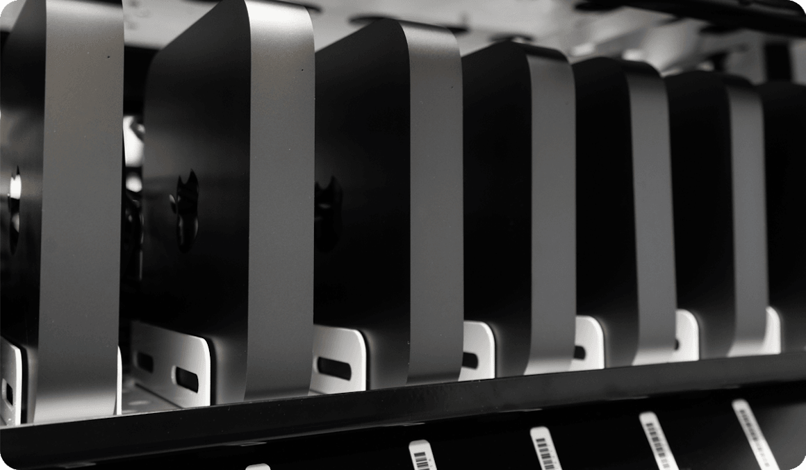 Row of Mac minis