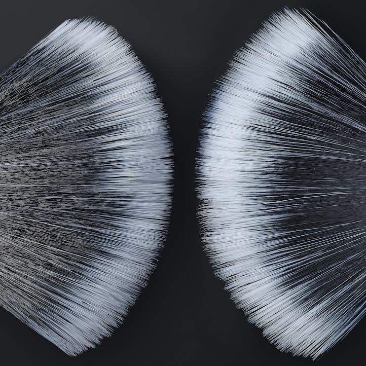 Image of the top of 2 Morphe Highlighter brushes. 