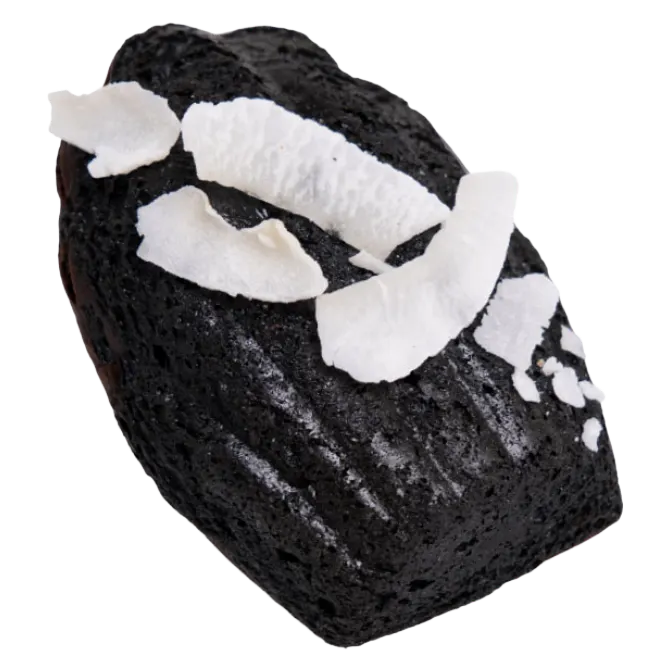 Madeleine de Coco Con Carbón Activo — Madie