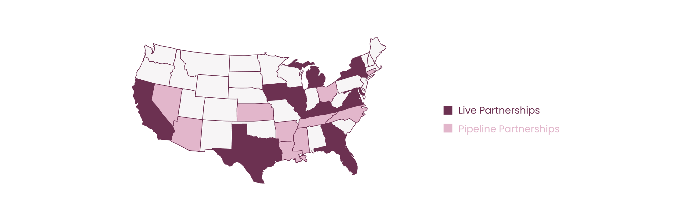 Map of the United States with Mae's live plans and pipeline plans highlighted.