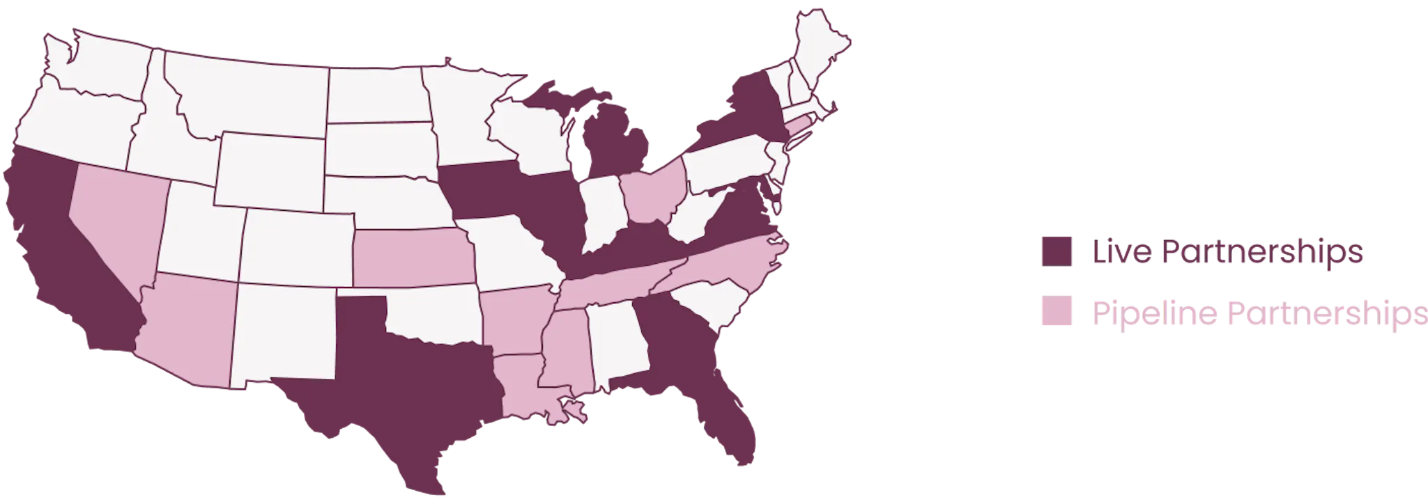 Map of the United States with Mae's live plans and pipeline plans highlighted.