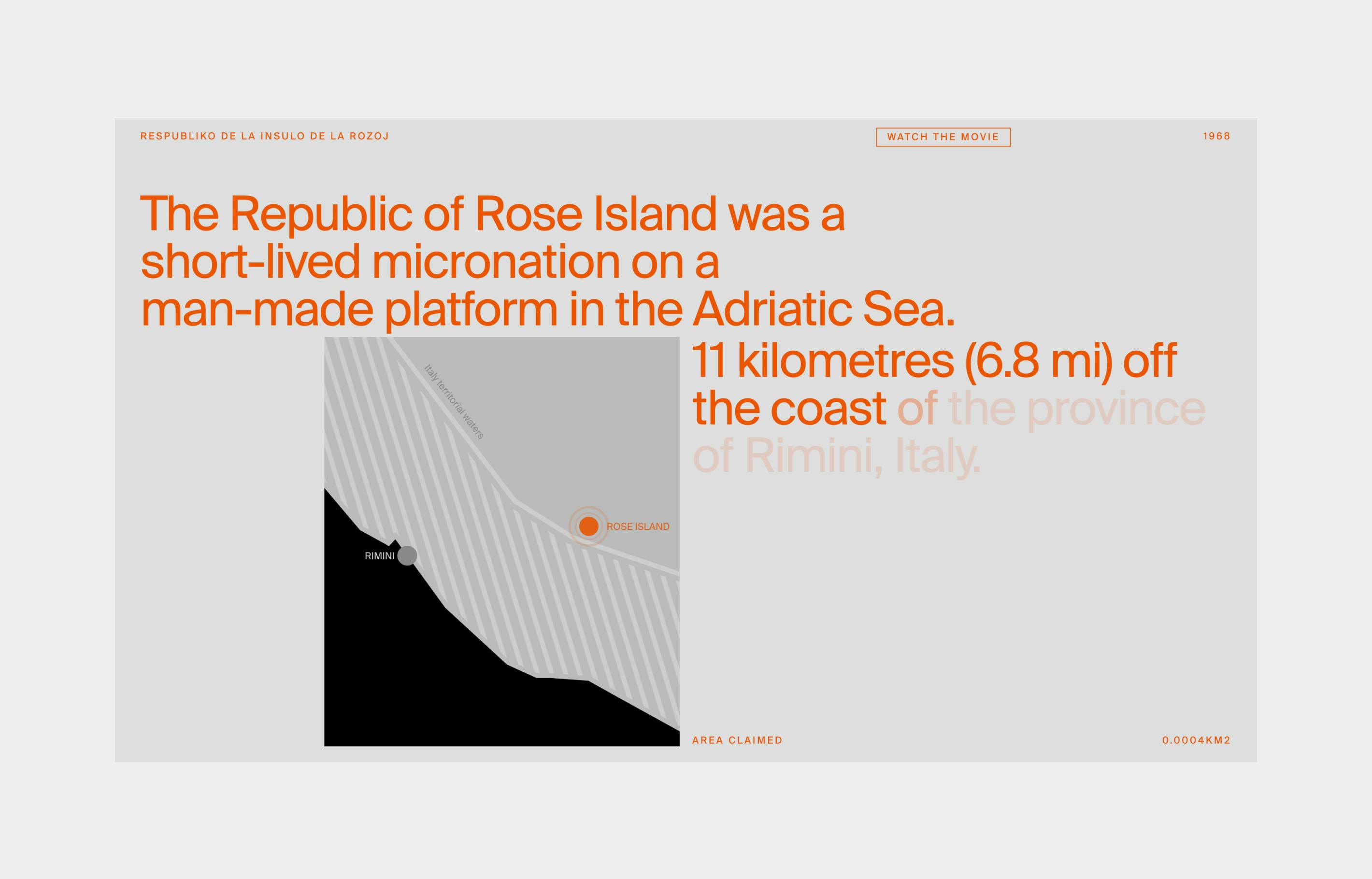 Rose Island website mockup